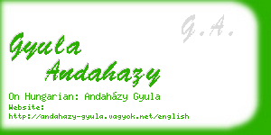 gyula andahazy business card