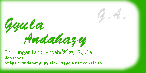 gyula andahazy business card